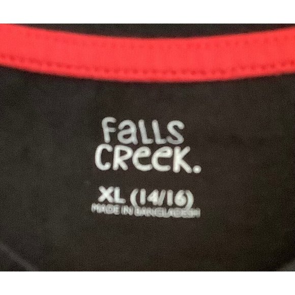 Kids Christmas Long Sleeve Tee Shirt Black with Reindeer Falls Creek - Picture 3 of 3